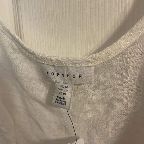 NWT TopShop Polly Tie -Front Button up crop top camisole size 10 - Picture 2 of 6